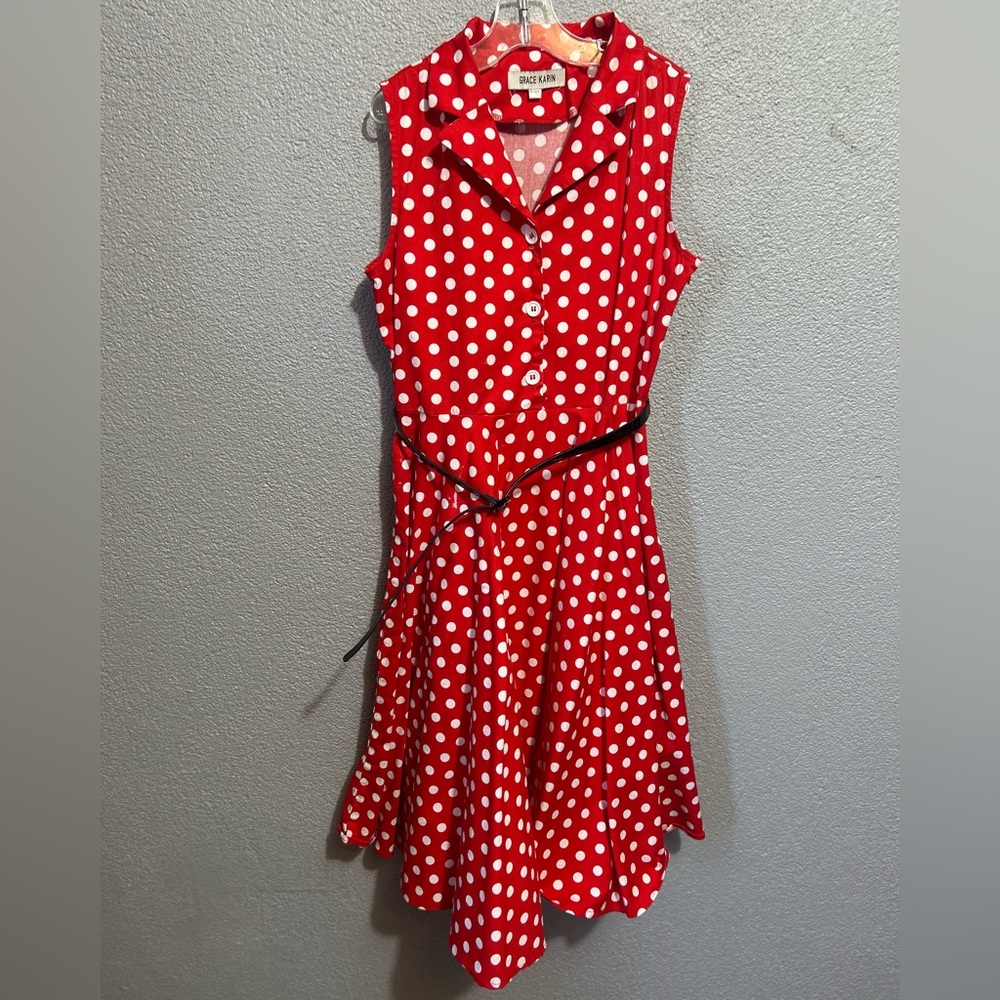 Grace Karin vintage look polka dot dress size 11/12 - Picture 3 of 10